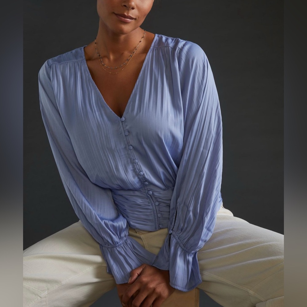Anthropologie Puff-Sleeves Blouse